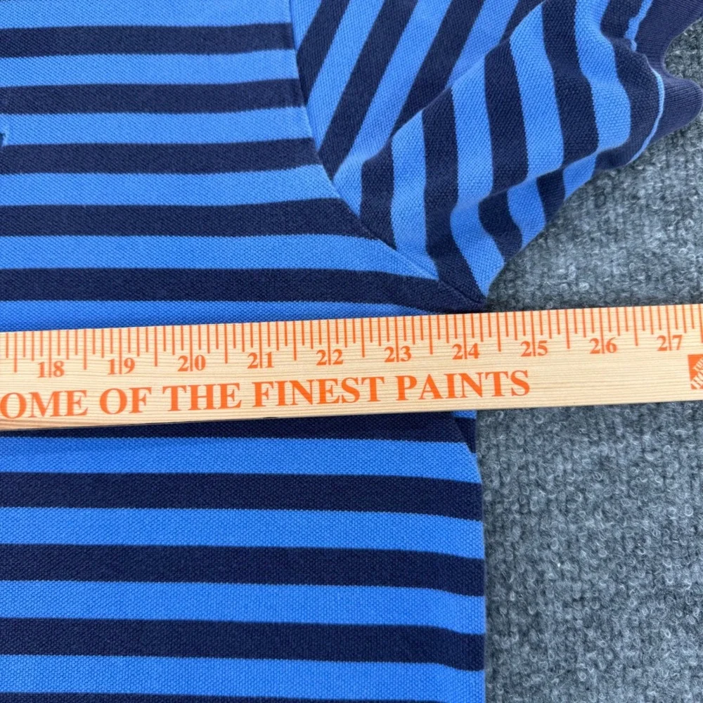 Polo Ralph Lauren Polo Shirt Mens XL Heritage Cotton Classic Striped Blue Short